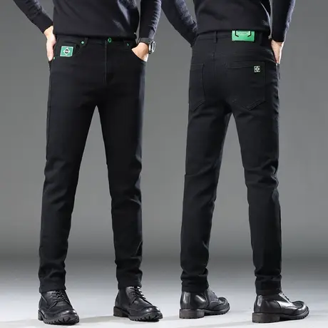 秋季高端痞帅修身直筒休闲牛仔长裤春秋款弹力西裤秋天小脚男裤子商品大图