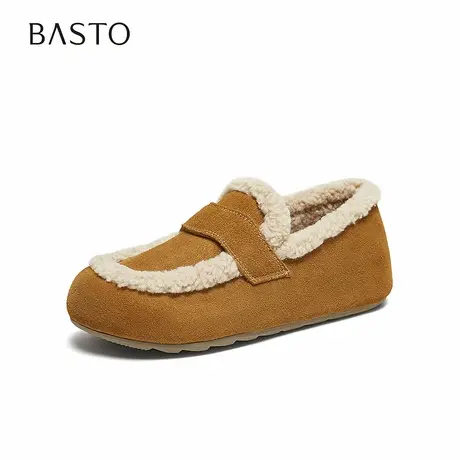 百思图2025冬季新款勃肯鞋时尚复古休闲加绒保暖女单鞋D3505DM5商品大图