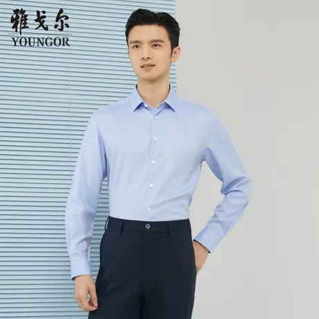 雅戈尔奥莱 商场同款男士长袖衬衫秋季新款官方商务休闲上班衬衫商品大图