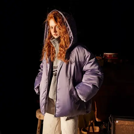 冬季加厚棉服女2023新款连帽夹棉面包服外套复古宽松oversize棉衣图片