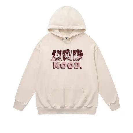 连帽加绒情侣卫衣米老鼠小众美式复古加厚纯棉胖子宽松潮牌帽衫冬商品大图