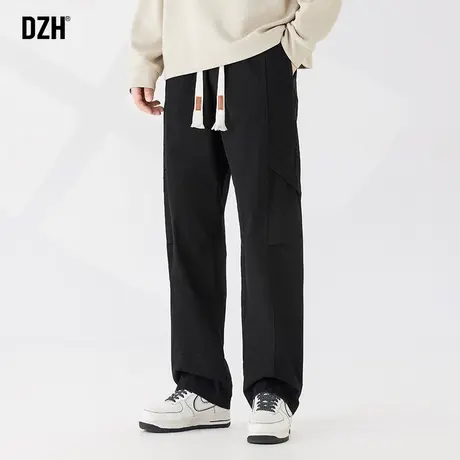 男士纯棉裤子男款美式高街宽松休闲裤直筒秋季2023新款工装伐木裤商品大图