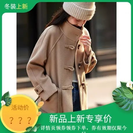 时尚气质毛呢外套2023年冬季新款高领百搭高级感街头韩版呢子上衣图片