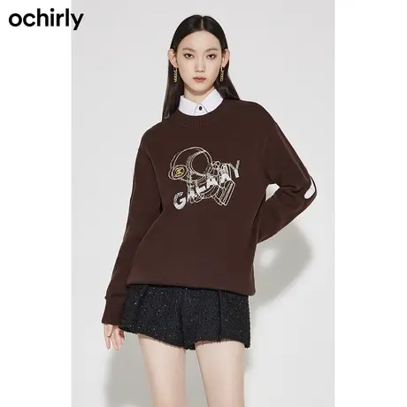 【百亿补贴官方直播】欧时力中长毛衣女秋装镂空羊毛小众商品大图