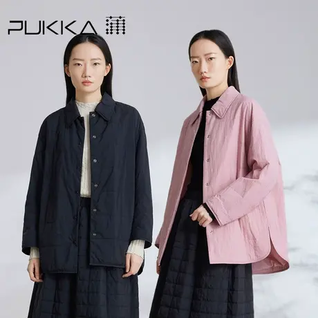 蒲PUKKA 冬装衬衫式棉衣涧棉轻薄保暖外套图片
