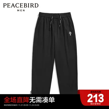 太平鸟男装 暗黑风休闲裤宽松休闲抽绳印花运动长裤男潮卫裤商品大图
