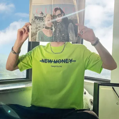 夏季字母印花短袖T恤男潮牌ins百搭半袖上衣韩版潮流学生网红体恤商品大图