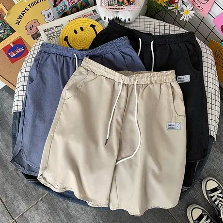 夏季短裤男潮牌薄款宽松沙滩裤子五分休闲运动裤ins港风帅气中裤5商品大图