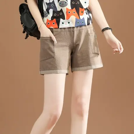 韩潮袭人松紧腰宽松休闲哈伦短裤子2024夏季新款喇叭裤阔腿裤薄款图片