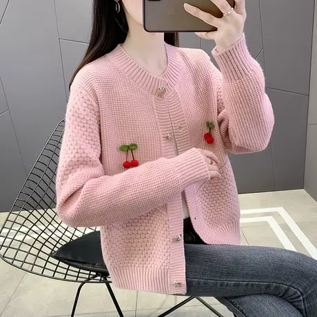 女毛衣针织衫外套2023年秋装新款今年流行毛衣开衫早秋外穿女上衣商品大图