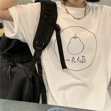 红续日系学院BF风2020夏季新款宽松纯棉百搭短袖T恤ins潮女上衣图片