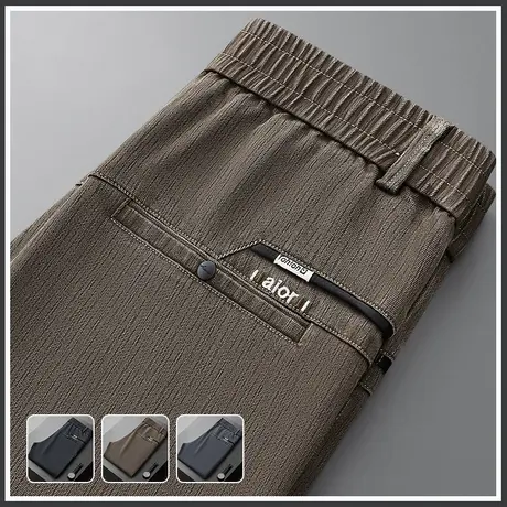 春秋款男装高端直筒修身休闲裤子春季2024年新款男士商务正装西裤商品大图