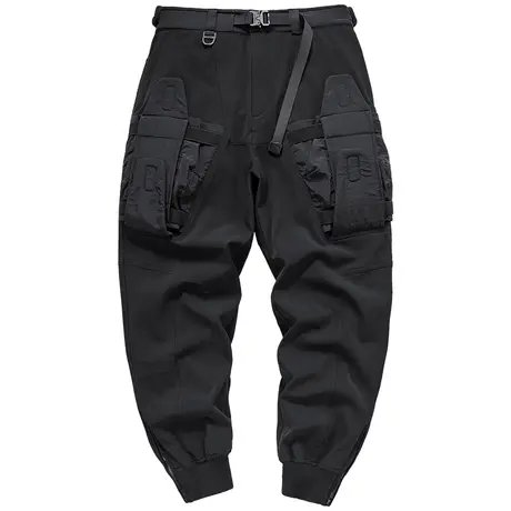 VIP机能工装裤男2025新款拼接休闲运动潮牌束脚裤宽松设计感长裤图片