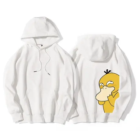 秀洛神奇宝贝皮卡丘可达鸭动漫周边秋冬加绒衣服男女连帽卫衣外套商品大图