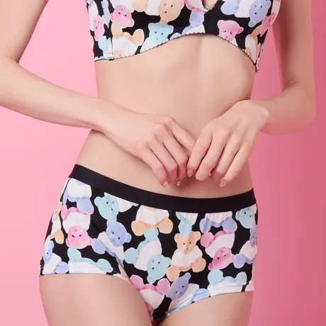 性感内裤女印花简约无痕透气夏季冰丝日系收腹提臀大码中腰四角裤商品大图