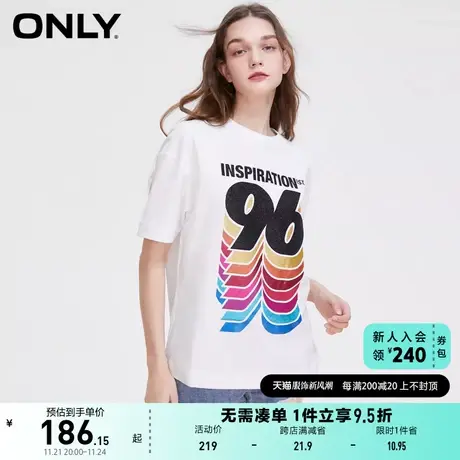 ONLY奥莱夏季休闲OVERSIZE数字印花短袖圆领T恤女商品大图