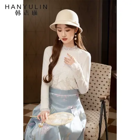 长袖白色衬衫女秋冬款设计感小众打底衫2023年新款高级感内搭上衣商品大图