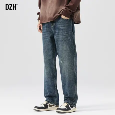 男士直筒牛仔裤男秋冬款2024新款加厚裤子男款宽松休闲裤大码男裤商品大图