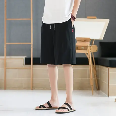 四分短裤男士夏季薄款美式高街大码宽松直筒五分休闲篮球运动裤子商品大图