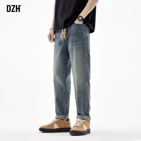 修身牛仔裤男直筒痞帅高级感裤子男士2024新款美式休闲长裤春秋款商品大图