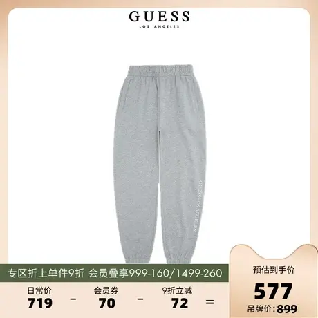 GUESS23 新秋女士休闲舒适宽松运动裤松紧腰束脚卫裤-Q3PQ15K2Q40图片