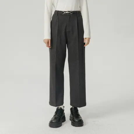 omont蛋挞家 高腰直筒九分裤女秋冬2023新款西装裤烟管裤休闲裤子商品大图