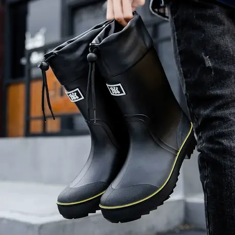 雨鞋男款2023新款防水防滑雨靴中筒耐磨水鞋雨天户外钓鱼轻便胶鞋商品大图