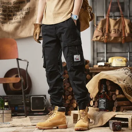 Modi Nick/摩帝尼克男士休闲裤宽松直筒潮牌潮流束脚时尚工装裤商品大图