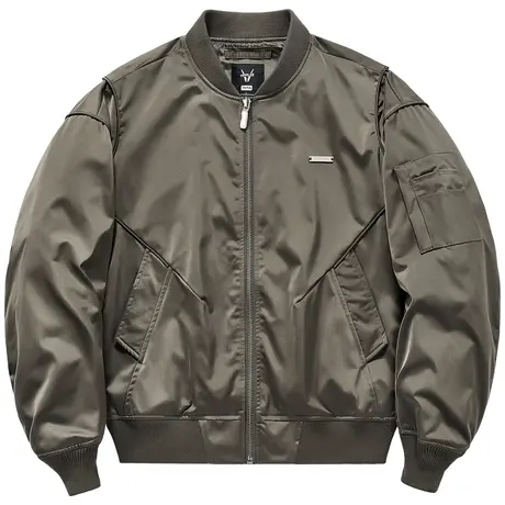 VIP设计感飞行夹克男宽松美式高街棒球服ins潮牌拼接解构工装外套图片