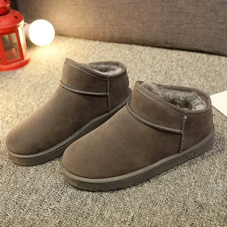 雪地靴女短筒2023韩版百搭学生保暖加绒可爱懒人一脚蹬面包鞋棉鞋图片