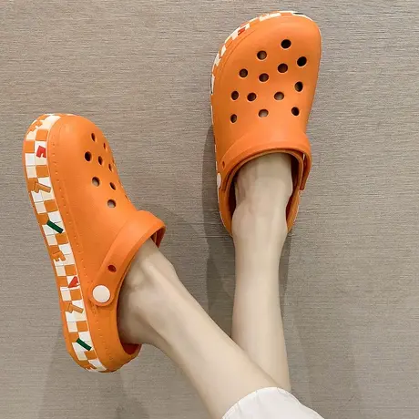 2023新款洞洞鞋女ins潮厚底包头防滑外穿护士时尚凉拖鞋夏沙滩鞋商品大图