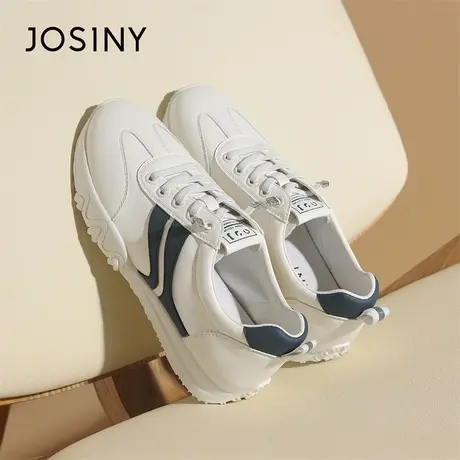 Josiny/卓诗尼厚底运动鞋女款2024年春新款轻便显脚小软底小白鞋商品大图
