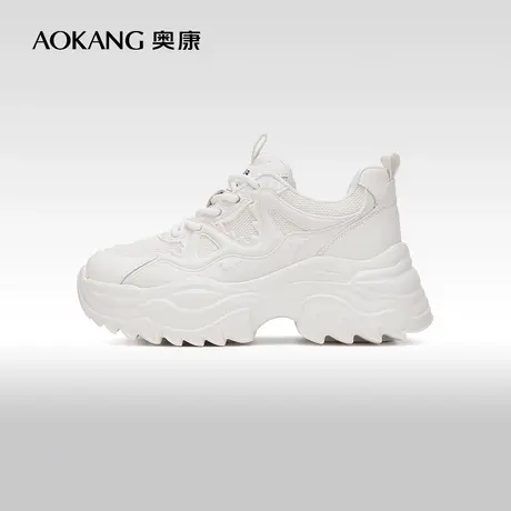 【门店发货】奥康女鞋 2024春季新款厚底增高百搭老爹鞋透气舒适图片