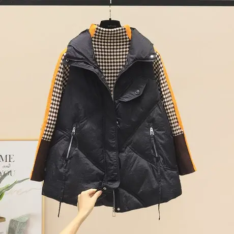 休闲外穿女士马甲2023秋冬新款百搭羽绒棉背心胖mm时尚坎肩马夹女商品大图