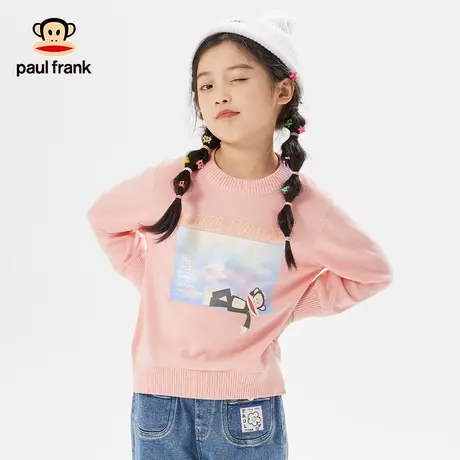 大嘴猴童装儿童毛衣2023秋冬新款男童圆领长袖中大童女童休闲上衣商品大图