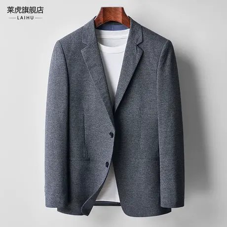 灰色休闲西装外套男修身春秋季2023年新款单件商务薄款男士小西服商品大图