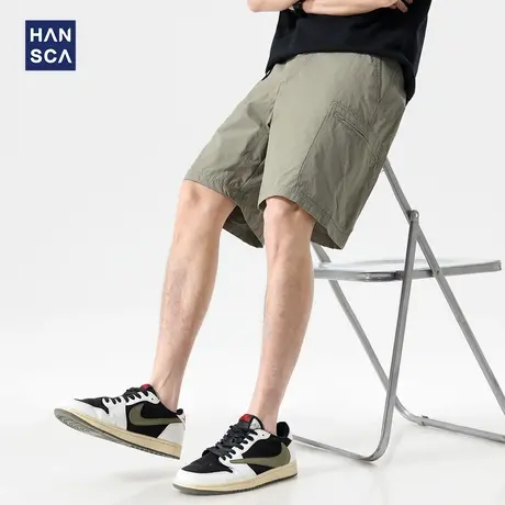 hansca防泼水超薄70D尼龙冰丝速干休闲短裤男夏季宽松透气五分裤商品大图