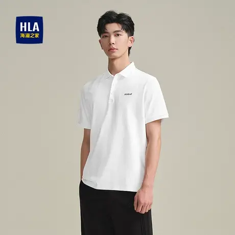 HLA/海澜之家休闲胸前刺绣短袖POLO衫2025春夏新款翻领时尚上衣男商品大图