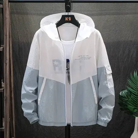 防晒服男潮夏季外套夹克衫男装透气韩版薄款帅气休闲男士防晒衣商品大图