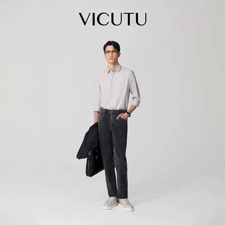 VICUTU威可多男长裤时尚潮流裤子舒适休闲百搭时尚日常通勤牛仔裤图片