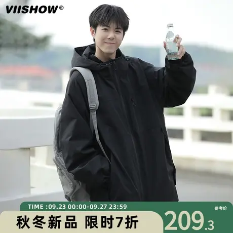VIISHOW三合一冲锋衣男秋冬季宽松保暖工装棉服潮牌休闲连帽夹克图片