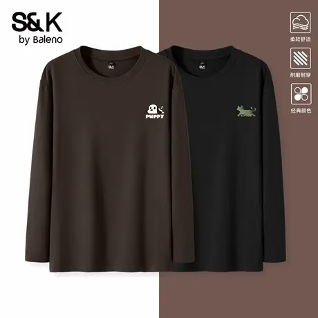 班尼路S&K系列双面绒打底衫男款秋冬青少年加绒保暖内搭加厚长袖图片