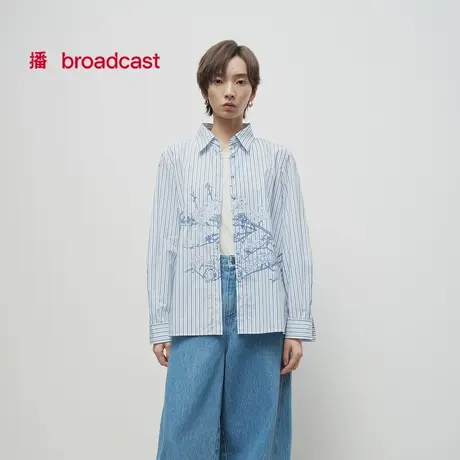 播商场同款Zhang Hui联名系列条纹衬衫女25春秋新款BDS1CD1407图片