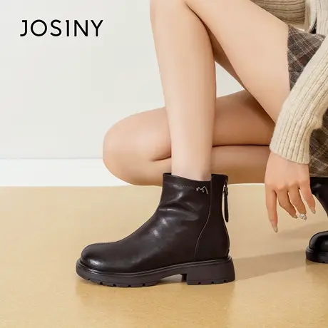 Josiny/卓诗尼JOSINY厚底短靴女2025新款增高马丁靴瘦瘦靴图片