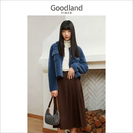 【泰迪服】音儿美地女装2022冬季新款泰迪服短款翻领羊剪毛外套图片