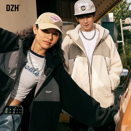 情侣摇粒绒外套男潮高级感连帽棉服男款冬季加厚袄子百搭2023新款商品大图