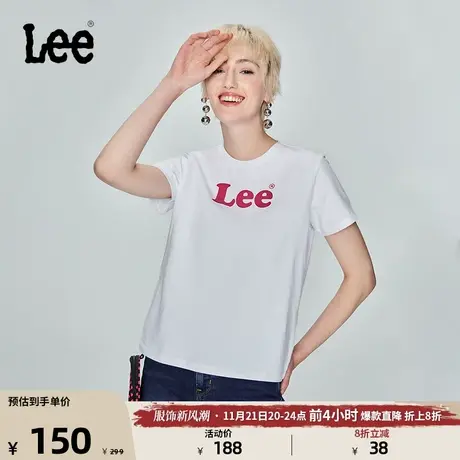 Lee商场同款23新品标准版印花套头多色女短袖T恤LWT0052753RT图片
