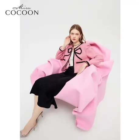 MISSCOCOON撞色法式小香风外套女24春装新款短款上衣商品大图