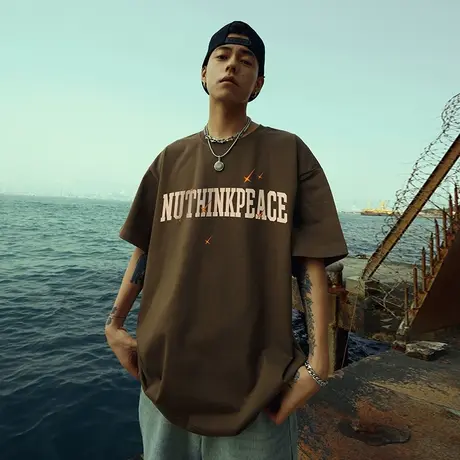 Nuthink欧美加肥加大短袖美潮胖子t恤男潮牌潮流夏季大码半袖男款商品大图