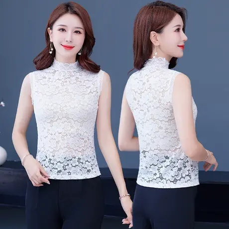 蕾丝打底衫女秋冬洋气内搭2022年新款春秋款百搭镂空高领套头上衣图片